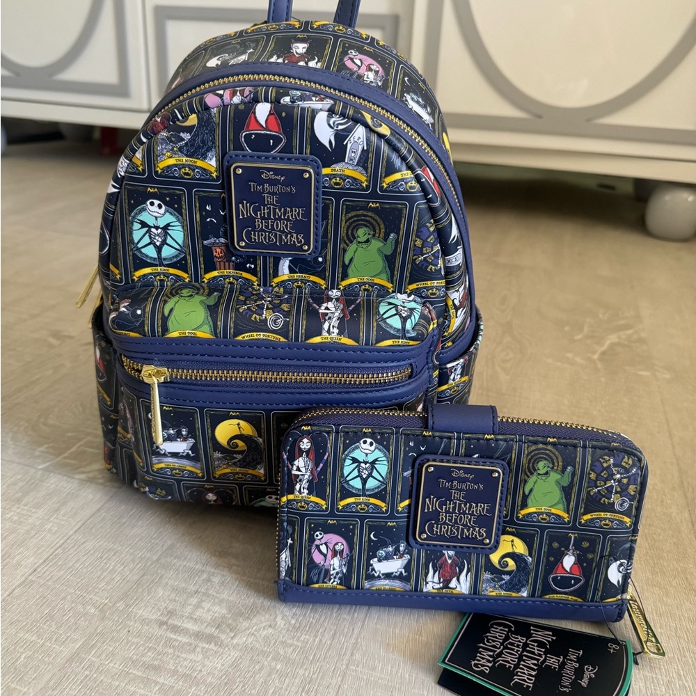 Loungefly Night Before Christmas Tarot Mini Backpack & Wallet set
